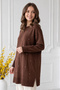 Stoned Mercerized Tunic N3225 Brown - 3