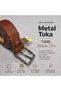 Men's 100% Genuine Leather Belt Set of 2 Fabric - 4