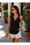 Timeless Elegance Women's Elegant Lace Detailed V-Neck Sandy Blouse - 4