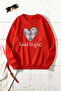 Unisex Good Night Heart Printed Crew Neck Sweatshirt - 2