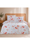 Koi Double 100% Cotton Ranforce Duvet Cover Set Powder 57 Thread (3 Pieces) 200X220/50X70 Powder