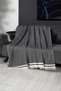 Alinda Sofa Cover Anthracite 170X230 - Striped Cotton Decorative Cover