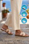 Beige Women's Flat Slippers - 3