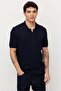 Men's Knitwear Polo Collar Ribbed T-Shirt