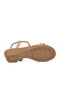 Beige Patterned Women's Wedge Heel Sandals - 5