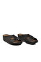 Black Cross-Strapped Women's Wedge Heel Slippers - 3