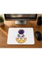 Astronaut Coffee Clock Printed Mousepad Computer Mat
