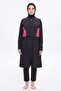 Underarm Fuchsia Patterned 3-Piece Full Coverage Hijab Swimsuit Set 2308