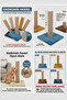 Economical Mixed Color Cat Scratching Board 40 cm Jute Rope Wrapped Tube with Welsoft Fabric Base - 2