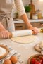 Silicone Rolling Pin with Bamboo Handle Non-Stick Dough Rolling Pin Ergonomic Kitchen Utensil Kw-3342