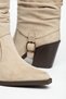 Women's Western Cowboy Vegan Faux Leather Drawstring Buckle Pointed Toe Thick Heeled Boots - 6