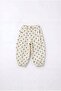 Children's Cotton Black Polka Dot Ecru School Trousers with Elastic Waist