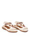 White Stone Embellished Women's Wedge Heel Sandals - 3