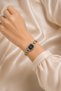 Gecce Women's Wristwatch - Navy Blue Dial, Gold and Silver Color Two-Tone Metal Band, Geometric Case, Elegant Vintage Watch - 5