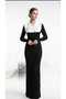 Women's Tricot Dress with Ruffle Collar Detail - 8