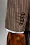 Striped Double-Breasted Suit Brown - 5
