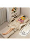 Folding Floor Chair Single-Back Sofa Cushion Multi Angle Adjustment Padded Sleeper Bed For Balcony Bedroom With Pillow 1 Seater 55x64x56 cm - 8