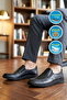 Black Genuine Leather Memory Sole Men's Casual Shoes - 3