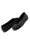 Women's Non-Slip Sole Stone Embroidered Black Velvet Ballerina Shoes - 3