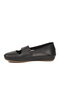 Black genuine leather women's casual shoes - 2