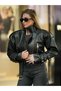 Leather Jacket with Arm Straps - 3