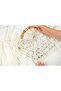 Çnt010 Bamboo Handle Sequin Embroidered Clutch Bag