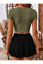 Square Neck Crop T-Shirt - 3