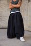Men's Loose Shalwar Trousers with Elastic Waist and Button Detail on the Leg - 2