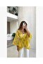 Yellow Floral Kimono with Tassel Detail - 2