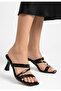 Beyi Black Patent Leather Heeled Slippers - 2