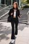 Women's Zipper Closure Plain Three Thread Tracksuit Set 265094 -