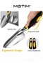 5 PCS Garden Tool Set Including Transplanting Spade Trowel Cultivator Pruner Gardening Gloves Heavy Duty Cast-Aluminium Garden Tools Kit for Gardening Potting Flowering Planting Yellow - 5