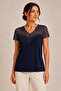 Women's Lace Collar Half Sleeve Sporty Stylish Curve Plus Size Viscose Blouse