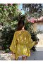 Yellow Floral Kimono with Tassel Detail - 3