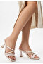 Rufi Beige Patent Leather Heeled Slippers - 3