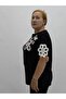 Plus Size Women's Blouse with Stone Daisy Pattern and Floral Knit Detail - 8