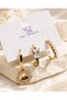 Gold Color Stone Detailed 3-Piece Steel Earring Set - 2