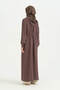 Ferace with Mesh and Ribbed Detail - Brown - 4
