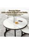 MDF Marble Table Nesting Set – 2-Piece Set, Furniture, Fence-Style Set for Living Room or Lounge, Freely Matchable, Easy Assembly, Suitable for Living Room, Bedroom, Office – Stylish Marble Design - 8