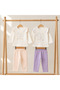 100% Cotton 2 Sets 4 Pieces Baby Girl Top and Bottom Set – 2 Tops + 2 Pants Salmon Lilac 3-12 Months - 2