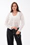 Women's Pompom Patterned Button Closure Knitted Cardigan 265208 - - 2