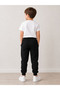 Boys' Cotton 2-Strand Black School Sweatpants Without Pockets - 2