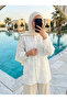 Women's Hijab Tassel Buttoned Long Sleeve Shirt Tunic - 2