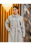 Women's Long Trench Coat Belted Buttoned Pocketed Hijab Casual Stylish Outerwear - 5