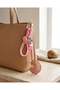 Women Pink "love" Croissant Key Ring
