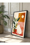 Minimalist White Cat and Plant One-Piece Wooden Framed Painting
