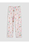 Crew Neck Printed Girl's Pajama Set - 4