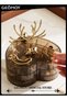 3 Layers Rotating Heart Shape Jewelry Organizer Box with Deer Decor Clear Acrylic Waterproof and Dustproof Jewelry Display Case with Cover Jewelry Tray Case for Rings, Earrings, Bracelets