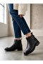 1852543K Women's Genuine Leather Buckle Short Zipper Boots - 3