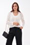 Women's Pompom Patterned Button Closure Knitted Cardigan 265208 - - 3